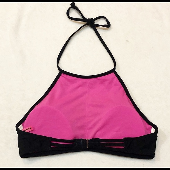 Black High Neck Bikini Top-Large - Picture 3 of 5
